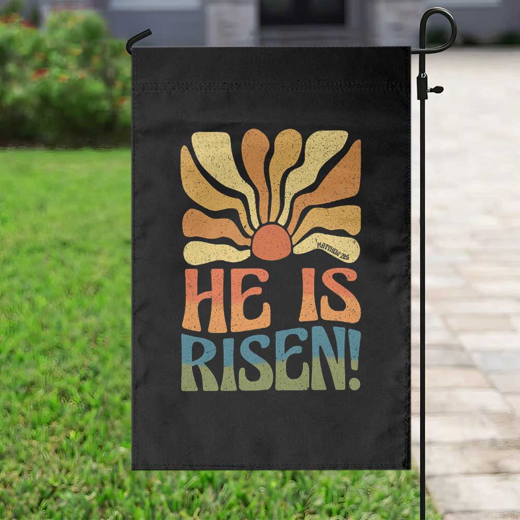 Retro Easter Garden Flag Jesus He is Risen Matthew 28:6 Bible Verse Kids TS10 Print Your Wear