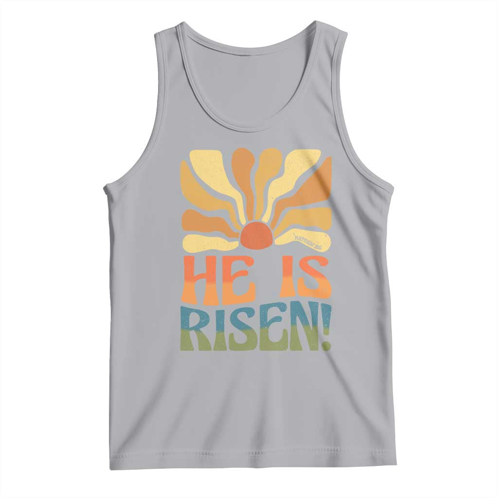 Retro Easter Tank Top Jesus He is Risen Matthew 28:6 Bible Verse Kids TS10 Athletic Heather Print Your Wear