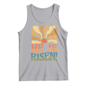 Retro Easter Tank Top Jesus He is Risen Matthew 28:6 Bible Verse Kids TS10 Athletic Heather Print Your Wear
