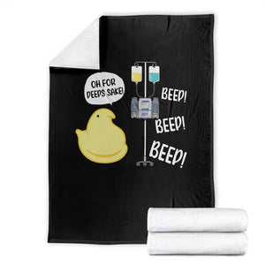 Bunny Nurse Throw Blanket Funny Peep Nursing Easter Nurse Gift TS10 Black Print Your Wear