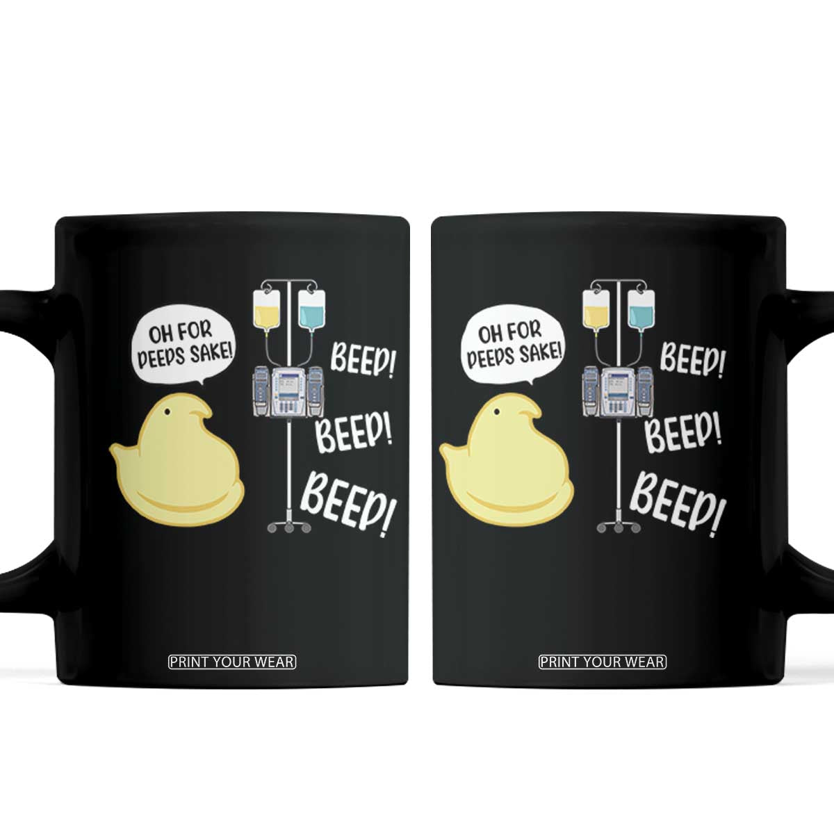 Bunny Nurse Coffee Mug Funny Peep Nursing Easter Nurse Gift TS10 Black Print Your Wear
