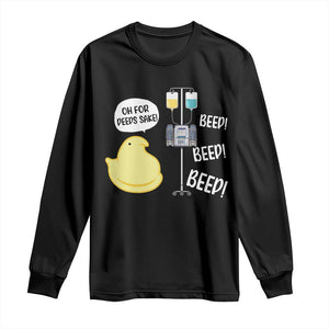 Bunny Nurse Long Sleeve Shirt Funny Peep Nursing Easter Nurse Gift TS10 Black Print Your Wear