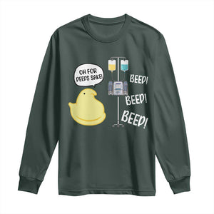 Bunny Nurse Long Sleeve Shirt Funny Peep Nursing Easter Nurse Gift TS10 Dark Forest Green Print Your Wear