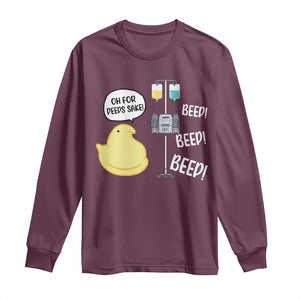 Bunny Nurse Long Sleeve Shirt Funny Peep Nursing Easter Nurse Gift TS10 Maroon Print Your Wear