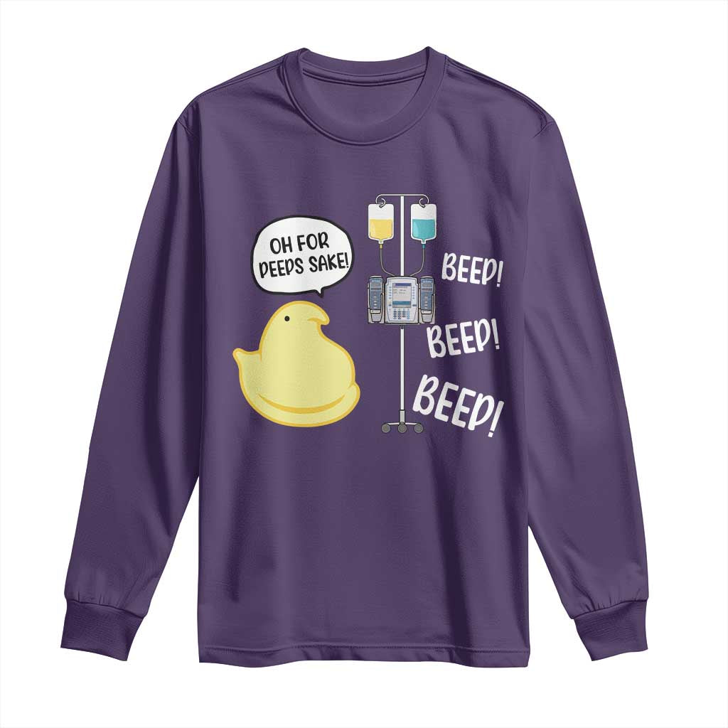 Bunny Nurse Long Sleeve Shirt Funny Peep Nursing Easter Nurse Gift TS10 Purple Print Your Wear