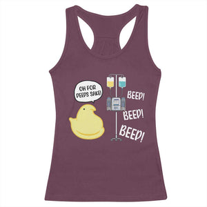 Bunny Nurse Racerback Tank Top Funny Peep Nursing Easter Nurse Gift TS10 Maroon Print Your Wear