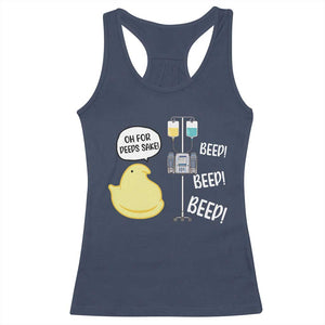 Bunny Nurse Racerback Tank Top Funny Peep Nursing Easter Nurse Gift TS10 Navy Print Your Wear