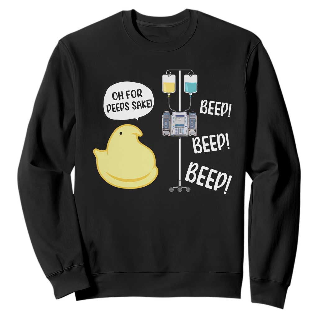 Bunny Nurse Sweatshirt Funny Peep Nursing Easter Nurse Gift TS10 Black Print Your Wear
