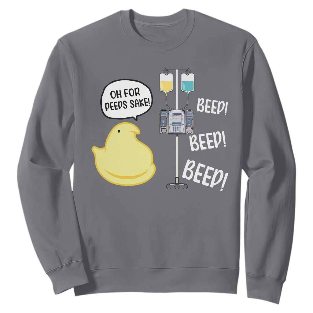 Bunny Nurse Sweatshirt Funny Peep Nursing Easter Nurse Gift TS10 Charcoal Print Your Wear