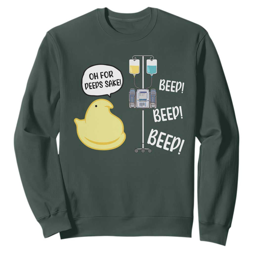 Bunny Nurse Sweatshirt Funny Peep Nursing Easter Nurse Gift TS10 Dark Forest Green Print Your Wear