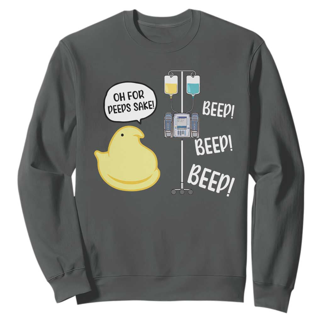 Bunny Nurse Sweatshirt Funny Peep Nursing Easter Nurse Gift TS10 Dark Heather Print Your Wear