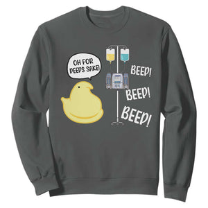 Bunny Nurse Sweatshirt Funny Peep Nursing Easter Nurse Gift TS10 Dark Heather Print Your Wear