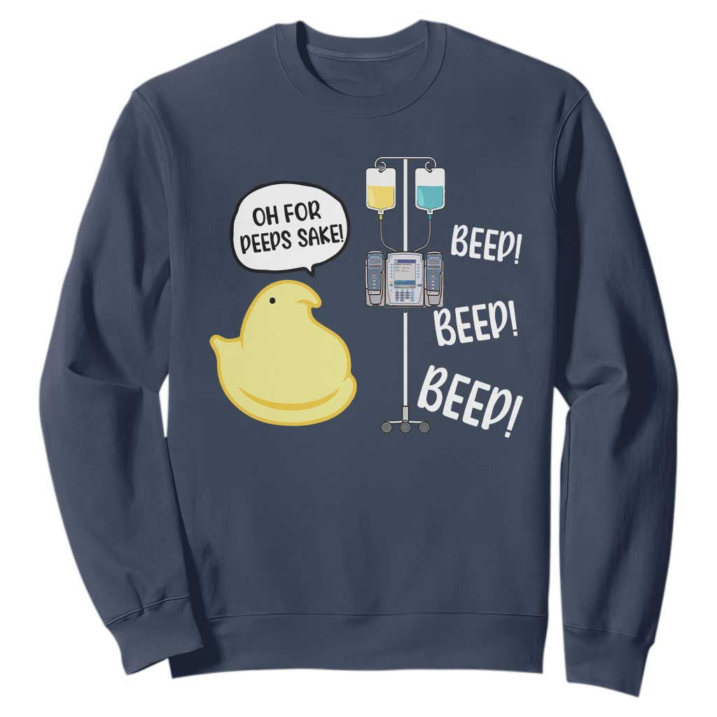 Bunny Nurse Sweatshirt Funny Peep Nursing Easter Nurse Gift TS10 Navy Print Your Wear
