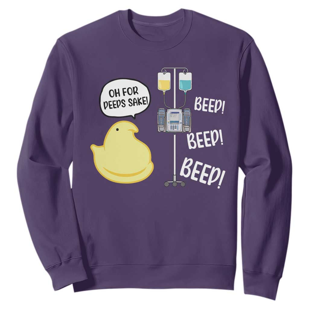 Bunny Nurse Sweatshirt Funny Peep Nursing Easter Nurse Gift TS10 Purple Print Your Wear