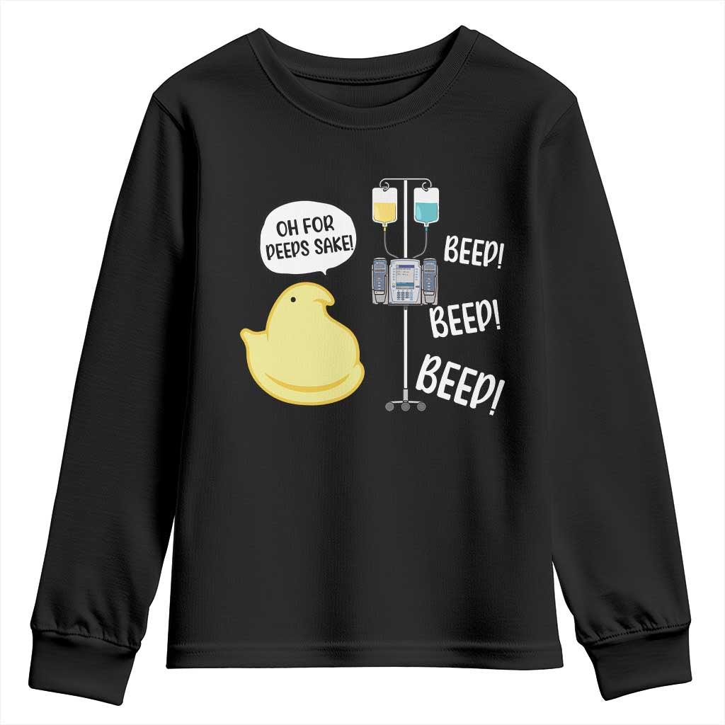 Bunny Nurse Youth Sweatshirt Funny Peep Nursing Easter Nurse Gift TS10 Black Print Your Wear