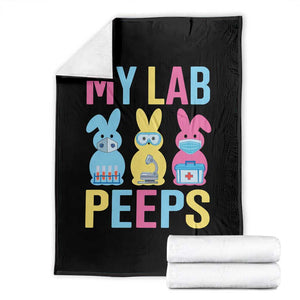 Easter Lab Tech Throw Blanket Cute Bunny My Lab Peeps TS10 Black Print Your Wear
