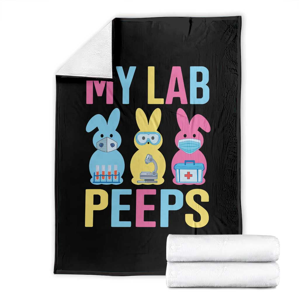 Easter Lab Tech Throw Blanket Cute Bunny My Lab Peeps TS10 Black Print Your Wear