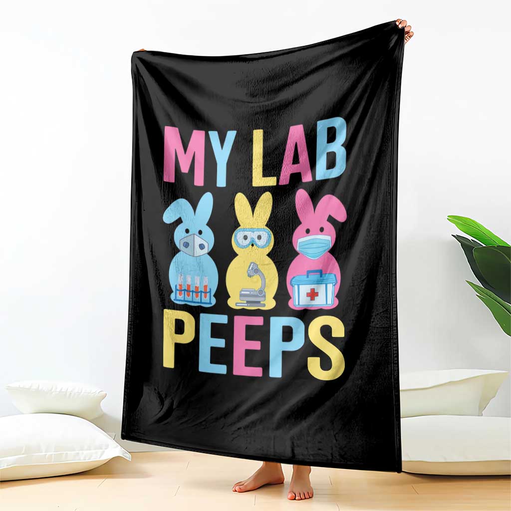 Easter Lab Tech Throw Blanket Cute Bunny My Lab Peeps TS10 Print Your Wear