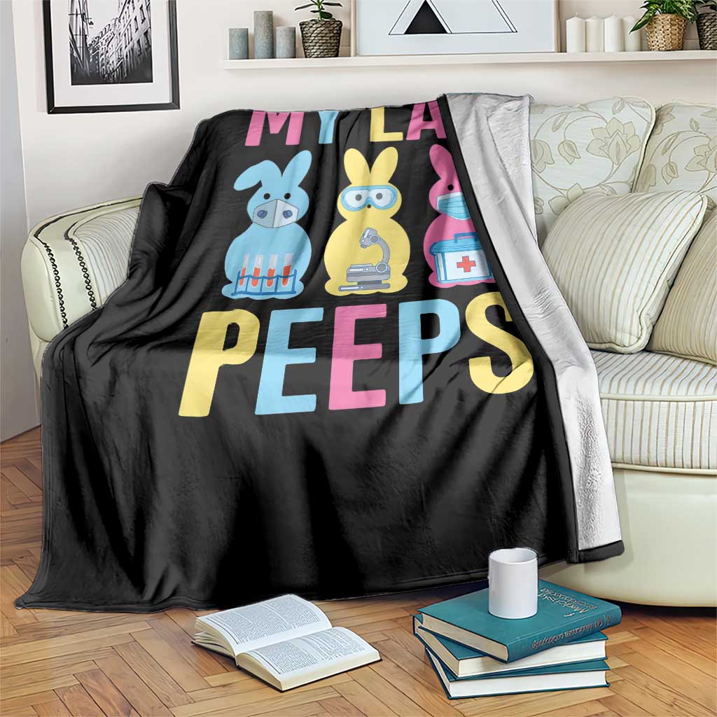 Easter Lab Tech Throw Blanket Cute Bunny My Lab Peeps TS10 Print Your Wear