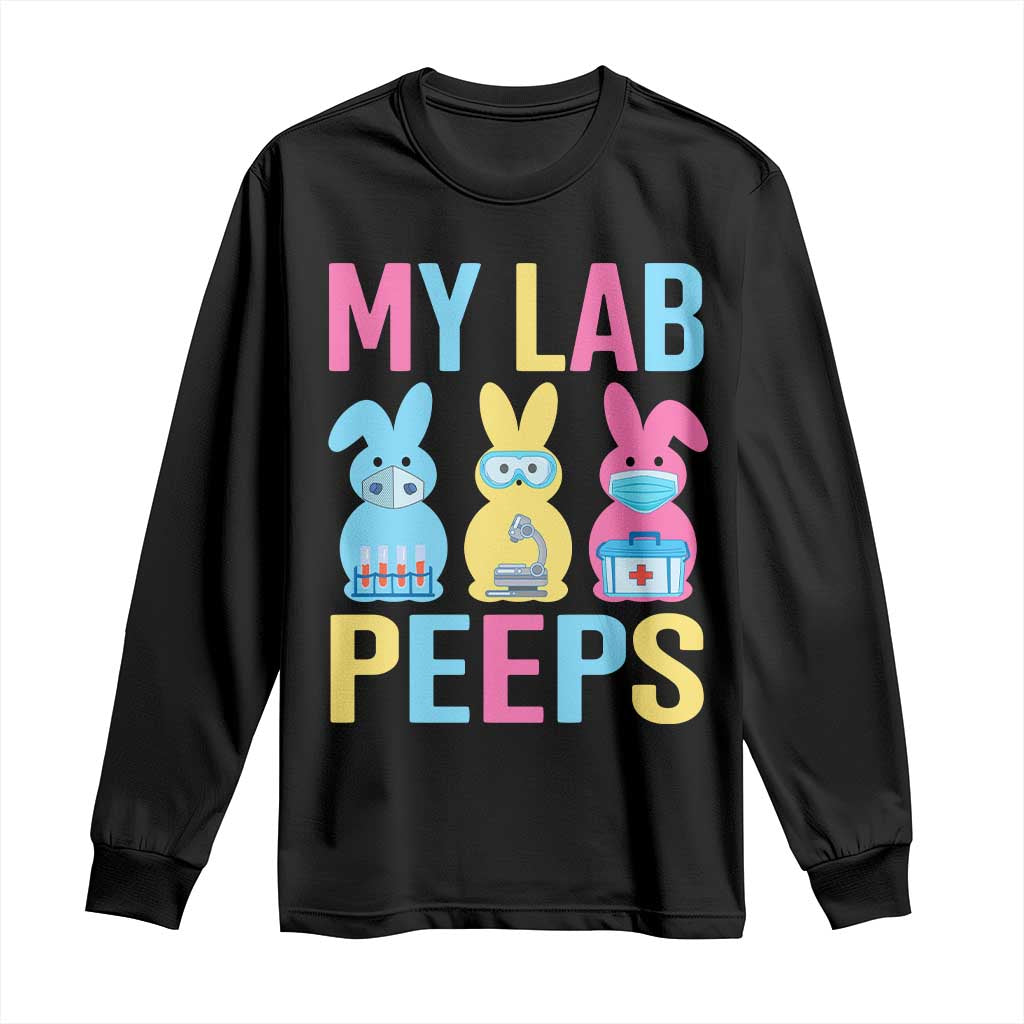 Easter Lab Tech Long Sleeve Shirt Cute Bunny My Lab Peeps TS10 Black Print Your Wear