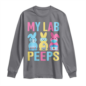 Easter Lab Tech Long Sleeve Shirt Cute Bunny My Lab Peeps TS10 Charcoal Print Your Wear