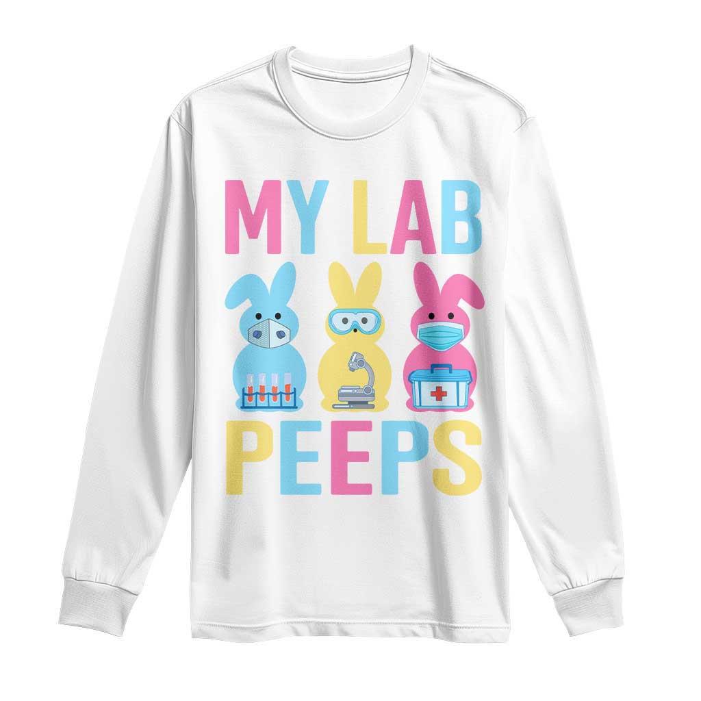Easter Lab Tech Long Sleeve Shirt Cute Bunny My Lab Peeps TS10 White Print Your Wear