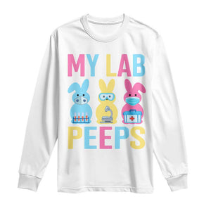 Easter Lab Tech Long Sleeve Shirt Cute Bunny My Lab Peeps TS10 White Print Your Wear