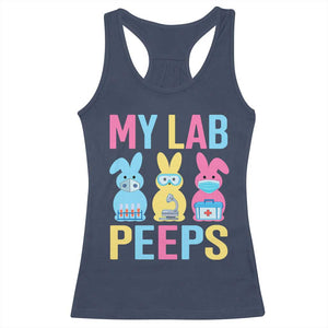 Easter Lab Tech Racerback Tank Top Cute Bunny My Lab Peeps TS10 Navy Print Your Wear