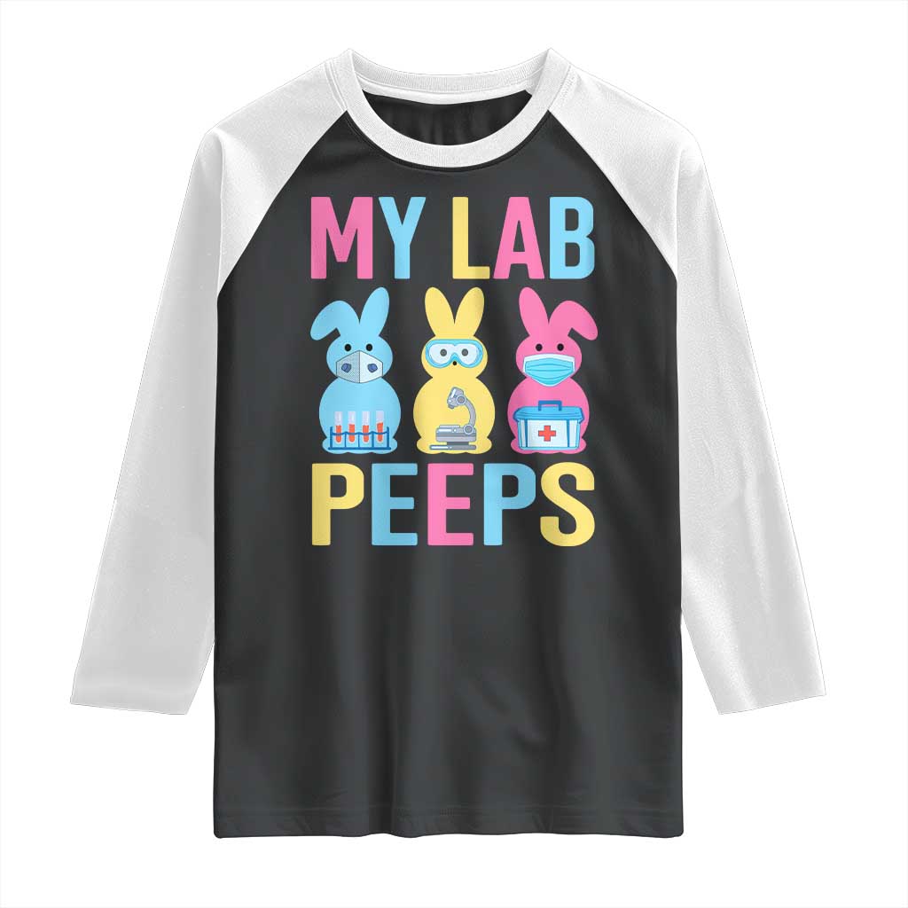 Easter Lab Tech Raglan Shirt Cute Bunny My Lab Peeps TS10 Black White Print Your Wear
