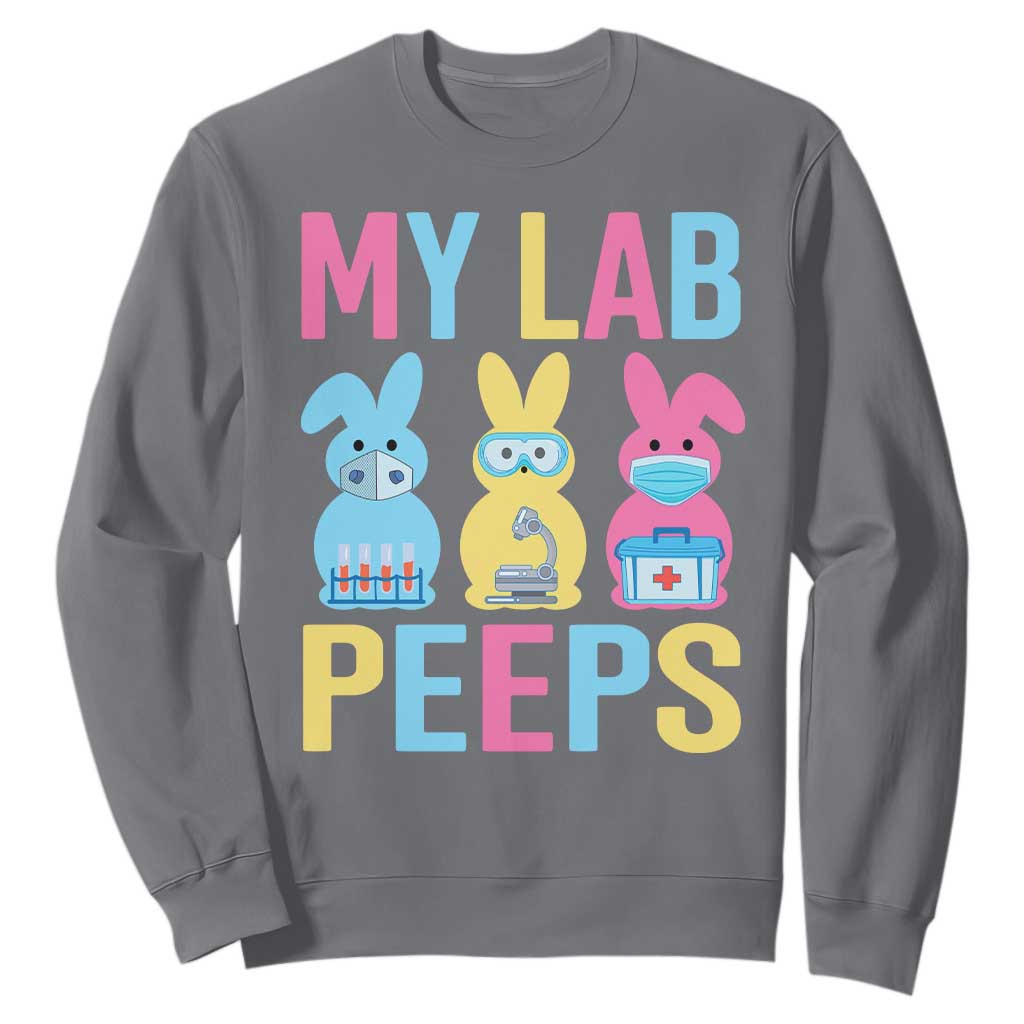 Easter Lab Tech Sweatshirt Cute Bunny My Lab Peeps TS10 Charcoal Print Your Wear