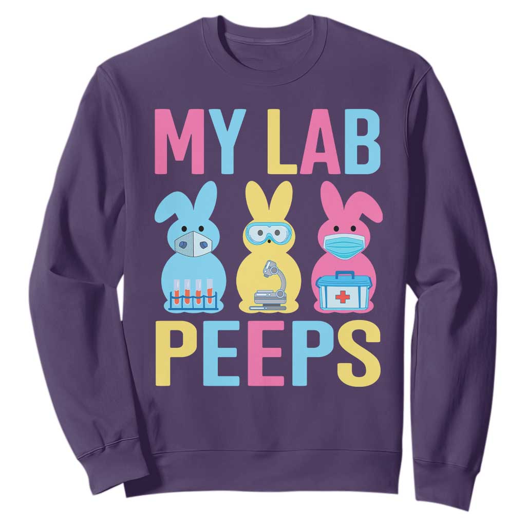 Easter Lab Tech Sweatshirt Cute Bunny My Lab Peeps TS10 Purple Print Your Wear