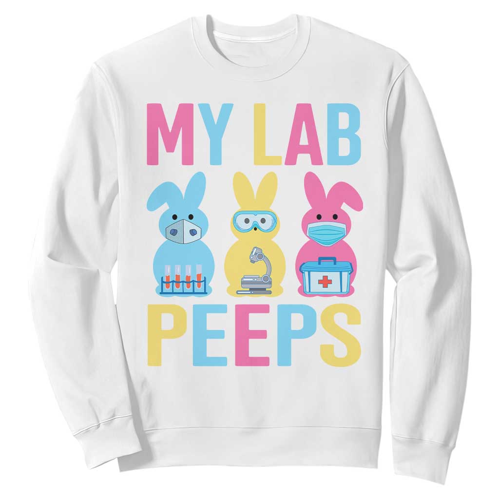 Easter Lab Tech Sweatshirt Cute Bunny My Lab Peeps TS10 White Print Your Wear