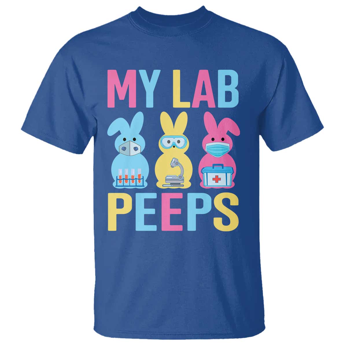 Easter Lab Tech T Shirt Cute Bunny My Lab Peeps TS10 Royal Blue Print Your Wear