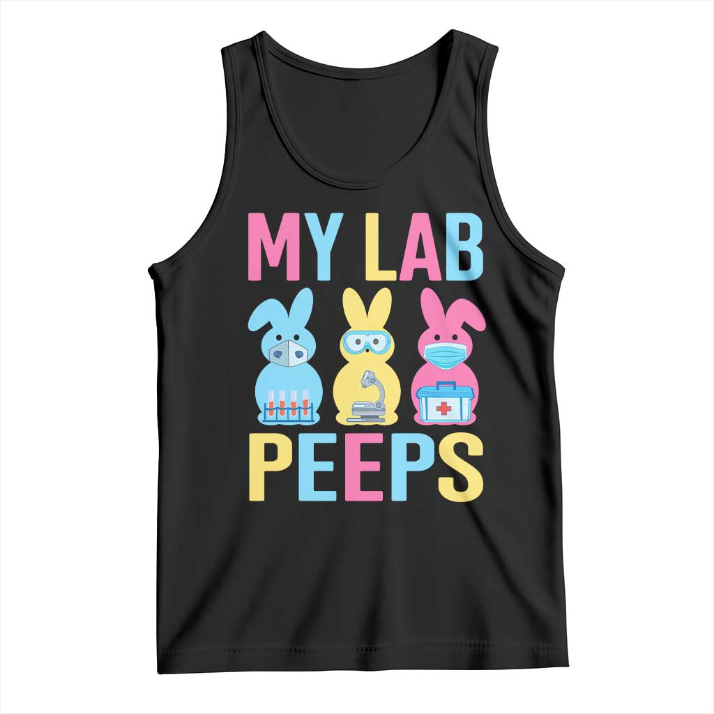 Easter Lab Tech Tank Top Cute Bunny My Lab Peeps TS10 Black Print Your Wear