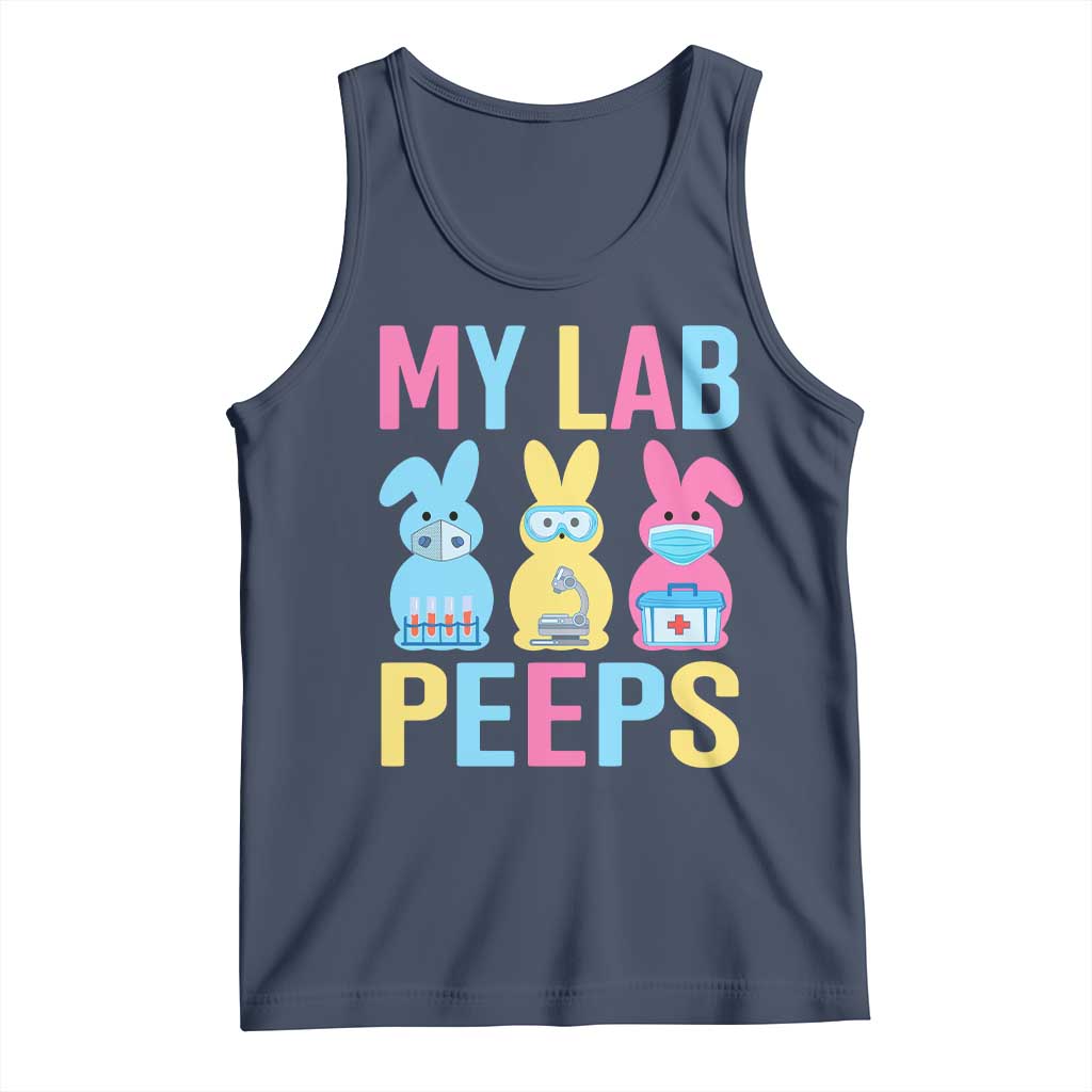 Easter Lab Tech Tank Top Cute Bunny My Lab Peeps TS10 Navy Print Your Wear