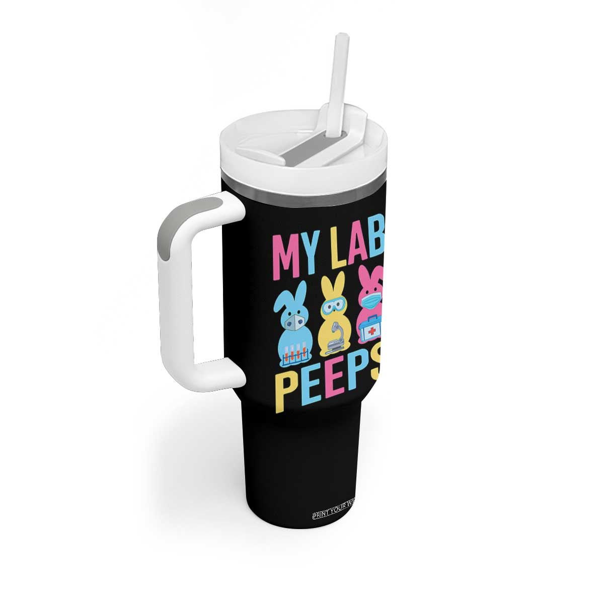 Easter Lab Tech Tumbler With Handle Cute Bunny My Lab Peeps TS10 Print Your Wear