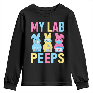 Easter Lab Tech Youth Sweatshirt Cute Bunny My Lab Peeps TS10 Black Print Your Wear
