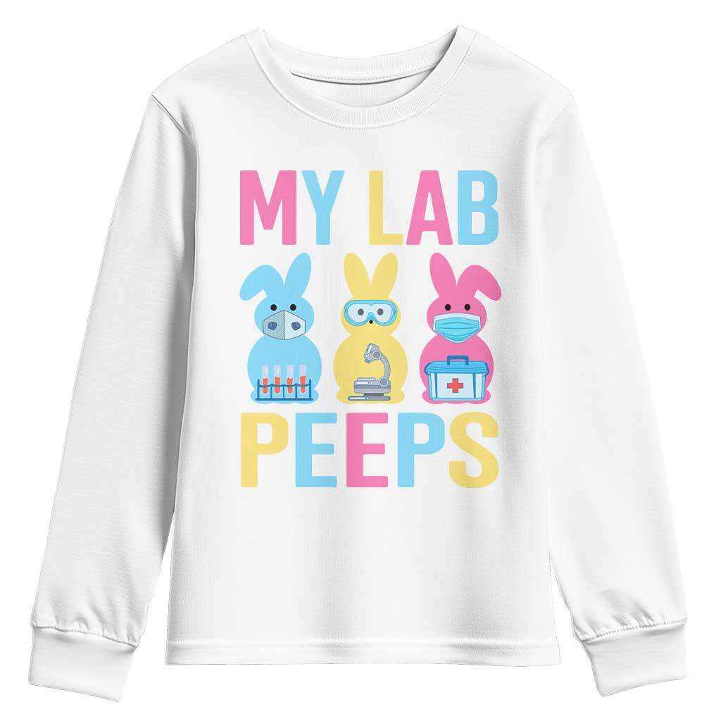 Easter Lab Tech Youth Sweatshirt Cute Bunny My Lab Peeps TS10 White Print Your Wear