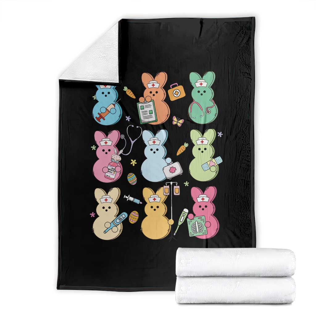 Easter Nurse Bunny Throw Blanket Funny Nursing Easter Spring Nurse Gift TS10 Black Print Your Wear