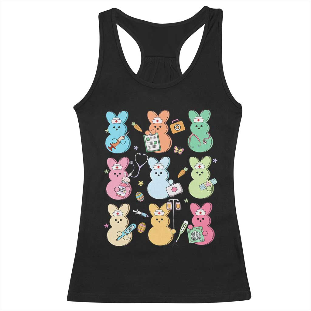 Easter Nurse Bunny Racerback Tank Top Funny Nursing Easter Spring Nurse Gift TS10 Black Print Your Wear