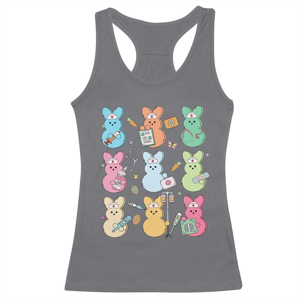 Easter Nurse Bunny Racerback Tank Top Funny Nursing Easter Spring Nurse Gift TS10 Charcoal Print Your Wear