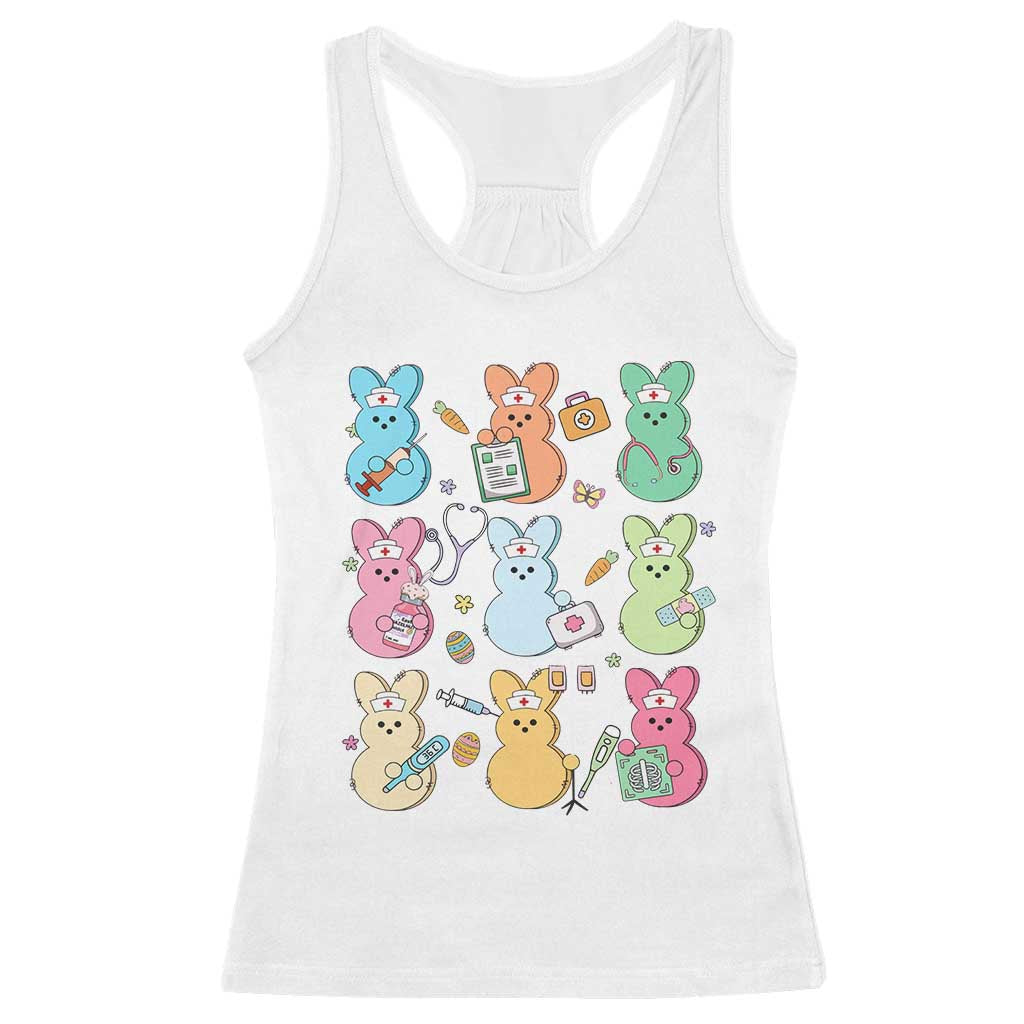 Easter Nurse Bunny Racerback Tank Top Funny Nursing Easter Spring Nurse Gift TS10 White Print Your Wear