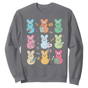 Easter Nurse Bunny Sweatshirt Funny Nursing Easter Spring Nurse Gift TS10 Charcoal Print Your Wear