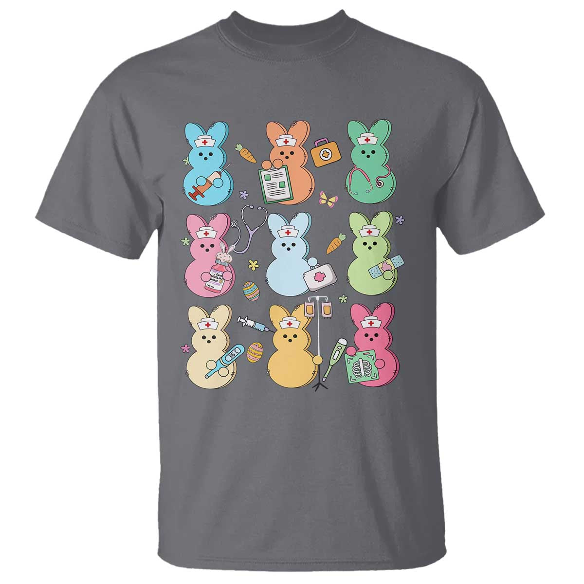 Easter Nurse Bunny T Shirt Funny Nursing Easter Spring Nurse Gift TS10 Charcoal Print Your Wear