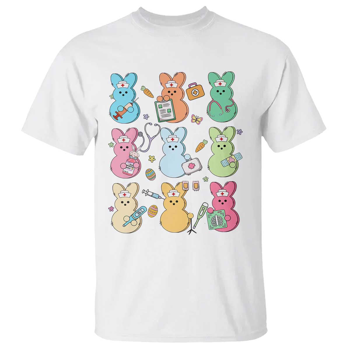 Easter Nurse Bunny T Shirt Funny Nursing Easter Spring Nurse Gift TS10 White Print Your Wear