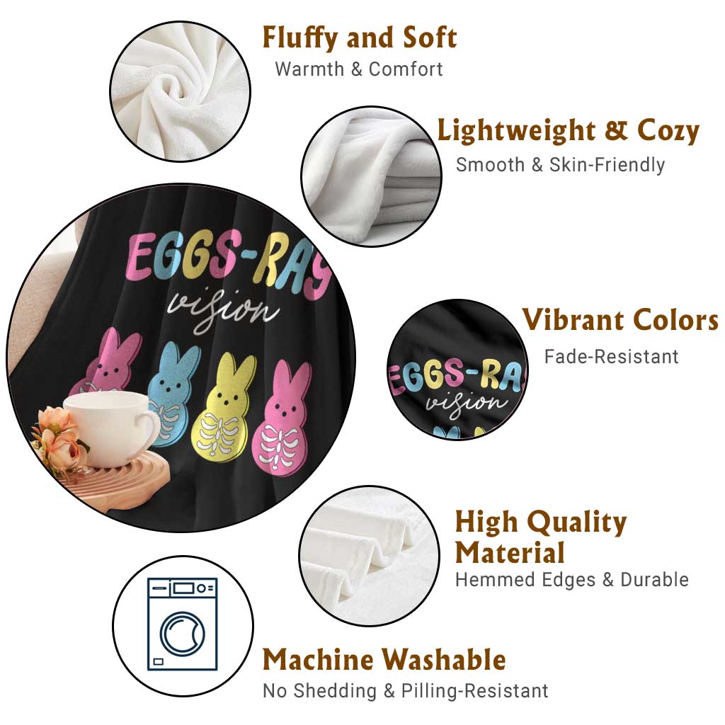 Radiology Easter Throw Blanket Eggs Ray Vision Xray Tech TS10 Print Your Wear