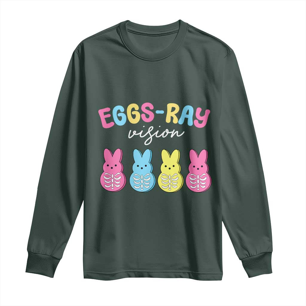 Radiology Easter Long Sleeve Shirt Eggs Ray Vision Xray Tech TS10 Dark Forest Green Print Your Wear