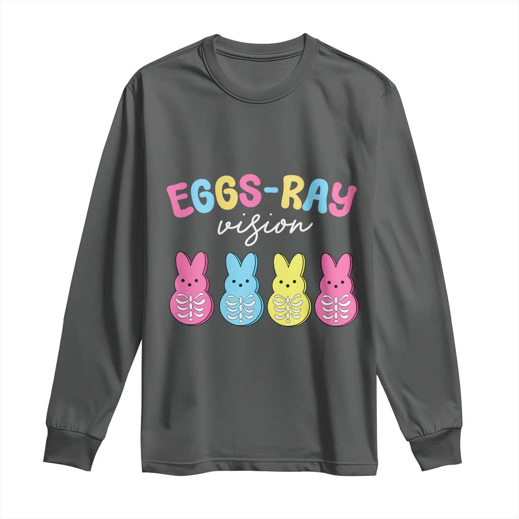 Radiology Easter Long Sleeve Shirt Eggs Ray Vision Xray Tech TS10 Dark Heather Print Your Wear