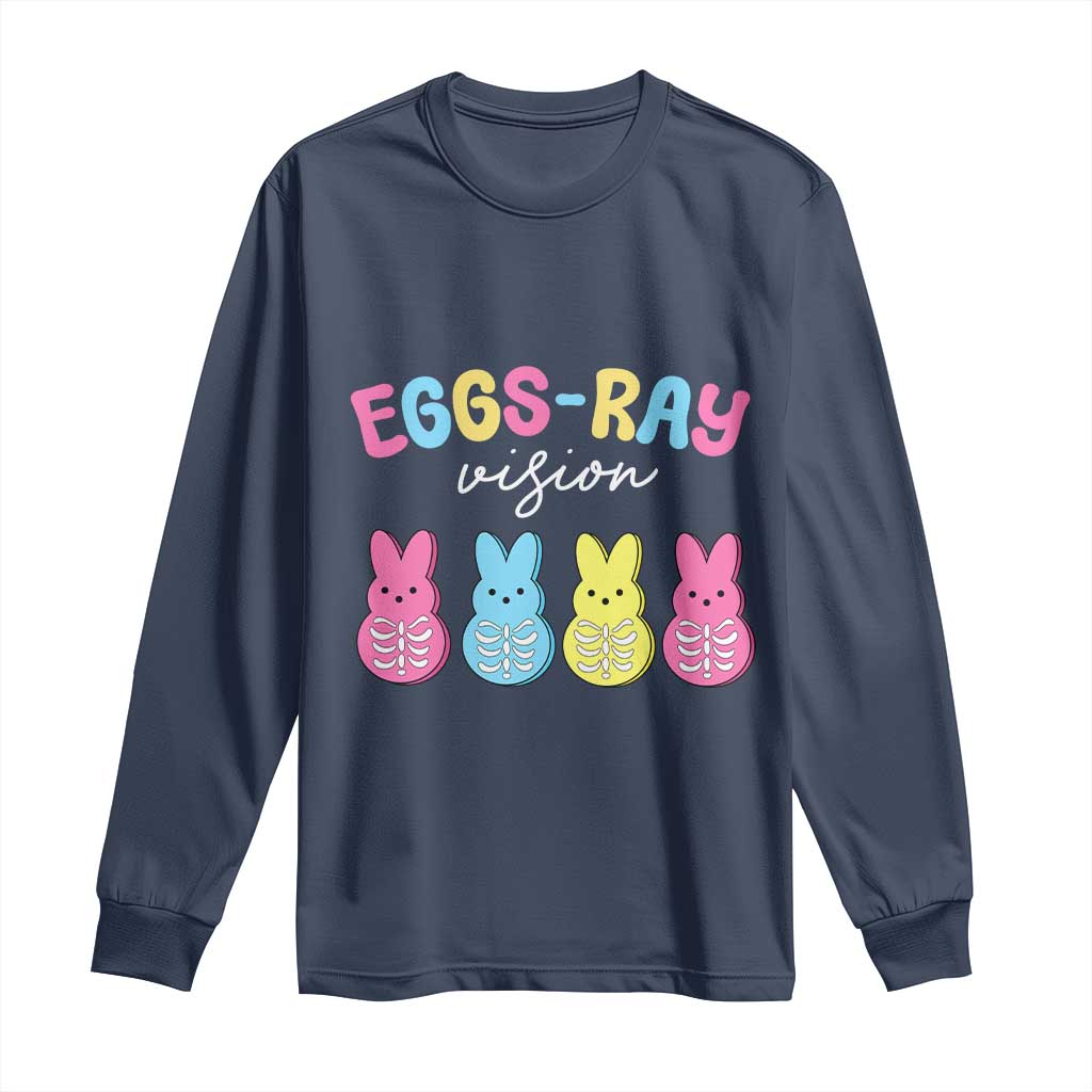 Radiology Easter Long Sleeve Shirt Eggs Ray Vision Xray Tech TS10 Navy Print Your Wear