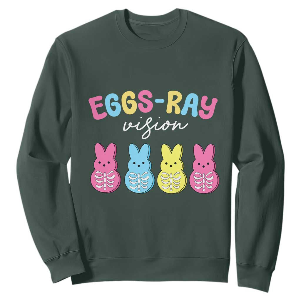Radiology Easter Sweatshirt Eggs Ray Vision Xray Tech TS10 Dark Forest Green Print Your Wear